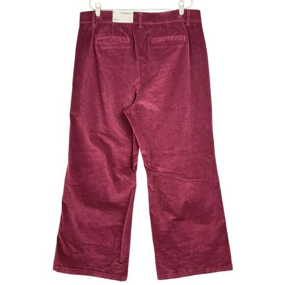 Liz Claiborne Women Wide-Leg High-Rise Stretch Burgundy Velvet Pants Sz 18 NWT - Picture 2 of 13